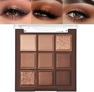 Neutral Brown Eye Shadow palette- Rose Gold Dark Brown Eyeshadow Palette Colorful 9 Colors, Matte Shimmer Highly Pigmented Nude Eyeshadow Palette Makeup Naturing-Looking Long Lasting2