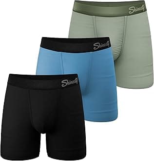Shinesty Boxer Briefs for Men Pack of 3 - Hammock Support Pouch Underwear for Men - Flyless