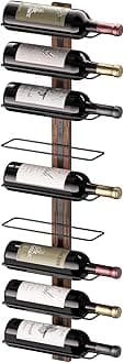 B4Life Wine Rack Wall Mounted for 9 Wine Bottles, Wood Wine Racks for Wall, Wine Holder Wine Bottle Racks for Kitchen, Dining Room, Bar
