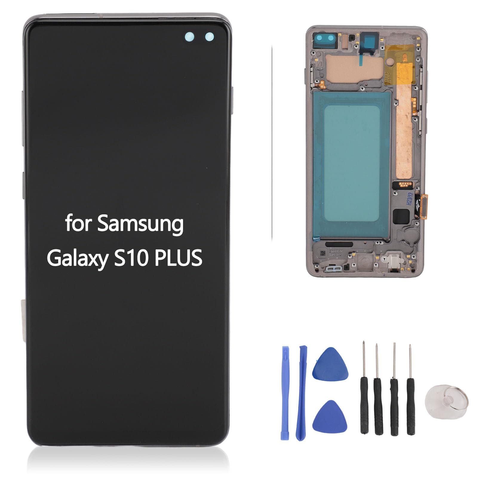TFT Screen for S10 Plus, Screen Replacement with Frame kit for s10+ G975f G975u G975w, LCD Display digitizer Assembly, 6.4 inch