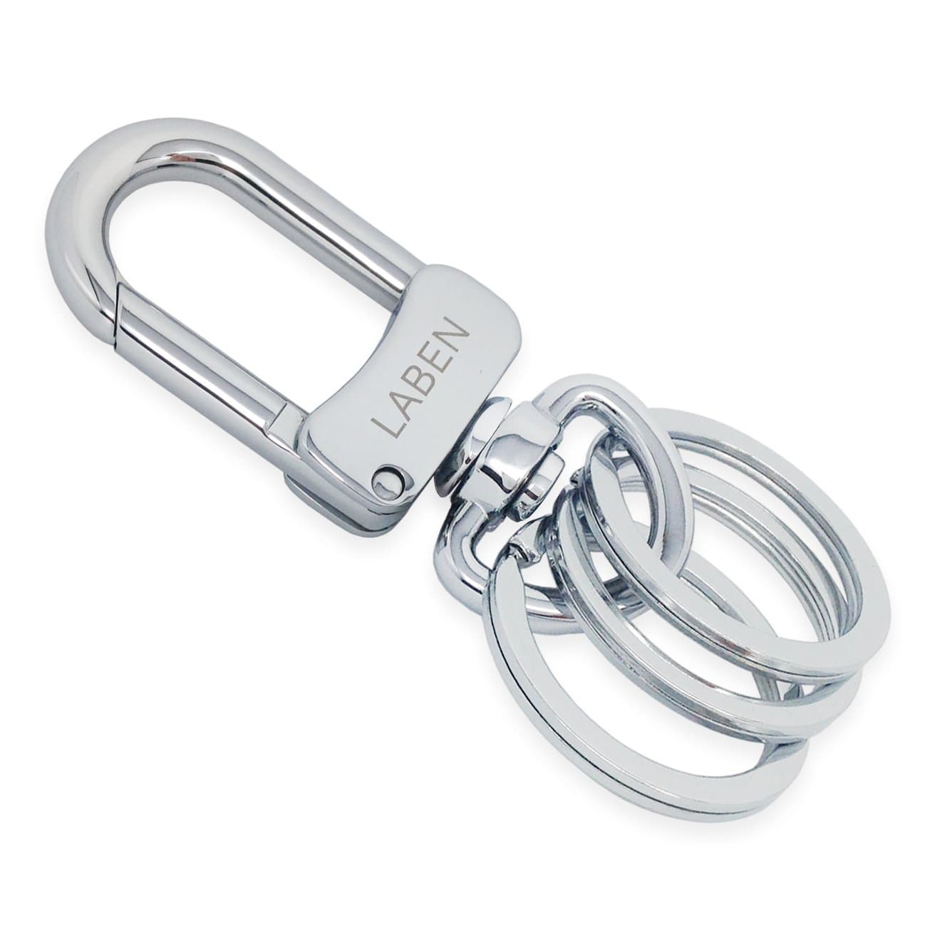 Classic Key Chain - Simple, Elegant, Durable Multi-ring Keychain (Chrome Silver)