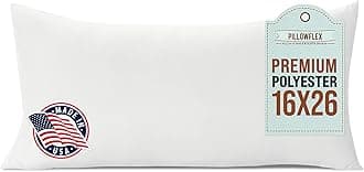 Pillowflex Polyester Filled Machine Washable 40cm x 65cm 16 X 26 - Inch Pillow Form Insert
