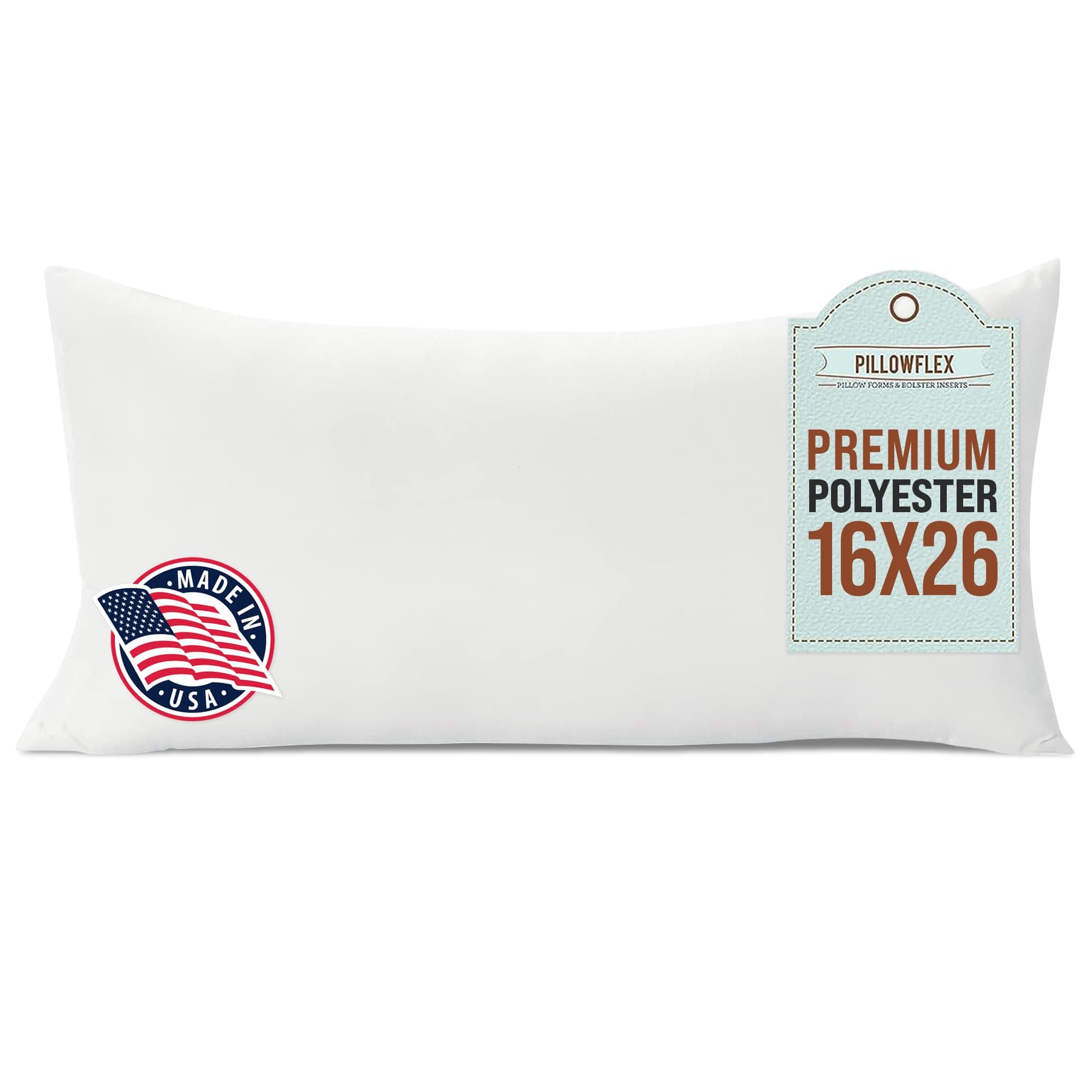 Premium Polyester Throw Pillow Insert - 16x26 - Ultra Soft Large Rectangle Throw Pillow, Couch Sham, Lumbar, Back, Sofa - Machine Washable - Decorative Accent Form - 1 Soft Pillow
