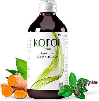 Kofol Ayurvedic Cough Syrup | Relief from Dry & Wet Cough | Non-Drowsy, Non-Alcoholic Ayurvedic Cough Syrup for All Ages | Soothes Sore Throat & Reduces Cough – 200 ml (Pack of 1)