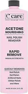 Nourishing Acetone Nail Polish Remover | Professional Quality | Rapidly Removes Natural, Natural, Gel, Acrylic, and Glitter Nails | 8 Fl oz