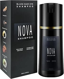 - Hair Dye Shampoo & Champu Para Canas - Natural 3-in-1 Instant Gray Coverage for Men & Women (Black)