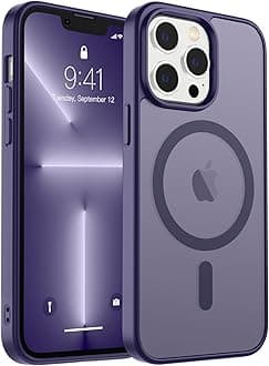 Magnetic for iPhone 13 Pro Max Case, [Compatible with MagSafe] [Military Grade Drop Protection] Translucent Matte Shockproof Anti-Scratch Phone Case, Dark Purple