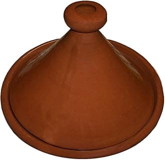 Treasures Of Morocco Moroccan Cooking Tagine 12 inches Brown Clay Round Handmade Safe Traditional