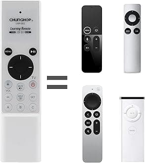 CHUNGHOP New Infrared Learning Remote Control for Apple 2/3 TV Box A1294 A1156, for Apple 2021 TV4 4K, for Apple 4th TV HD, MC377LL/A A1962 A1842/MQD22/MP7P2 A1469 A1427/MD199 A1378/MC572 MM4T2AM/A