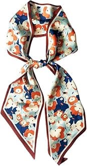 Silk Head Scarf for Hair Fashion Headwrap for Women Lightweight Neck Tie