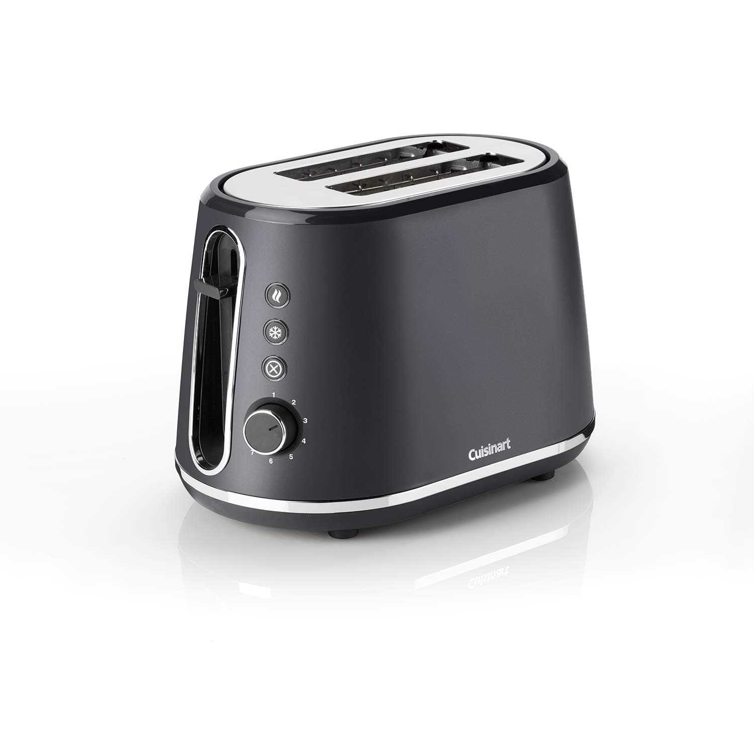 2 slice toaster | Extra-deep, extra-wide slots, ideal for thick bread and bagels | High lift lever | 7 browning levels plus defrost | Matching kettle available | Slate Grey