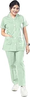 UNIFORM CRAFT Female Nurse Uniform | Hospital Staff, clinics, Home Health, Nurse Uniforms for Women made of Polyester-Cotton (L, Mint Green)