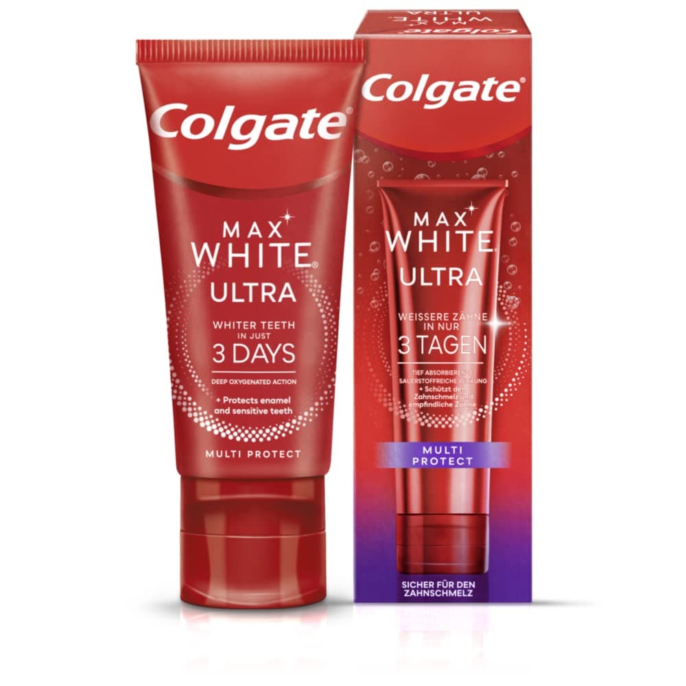 Max White Ultra Multi Protect Toothpaste 50 ml - Toothpaste for Whiter Teeth and Long-Lasting Freshness