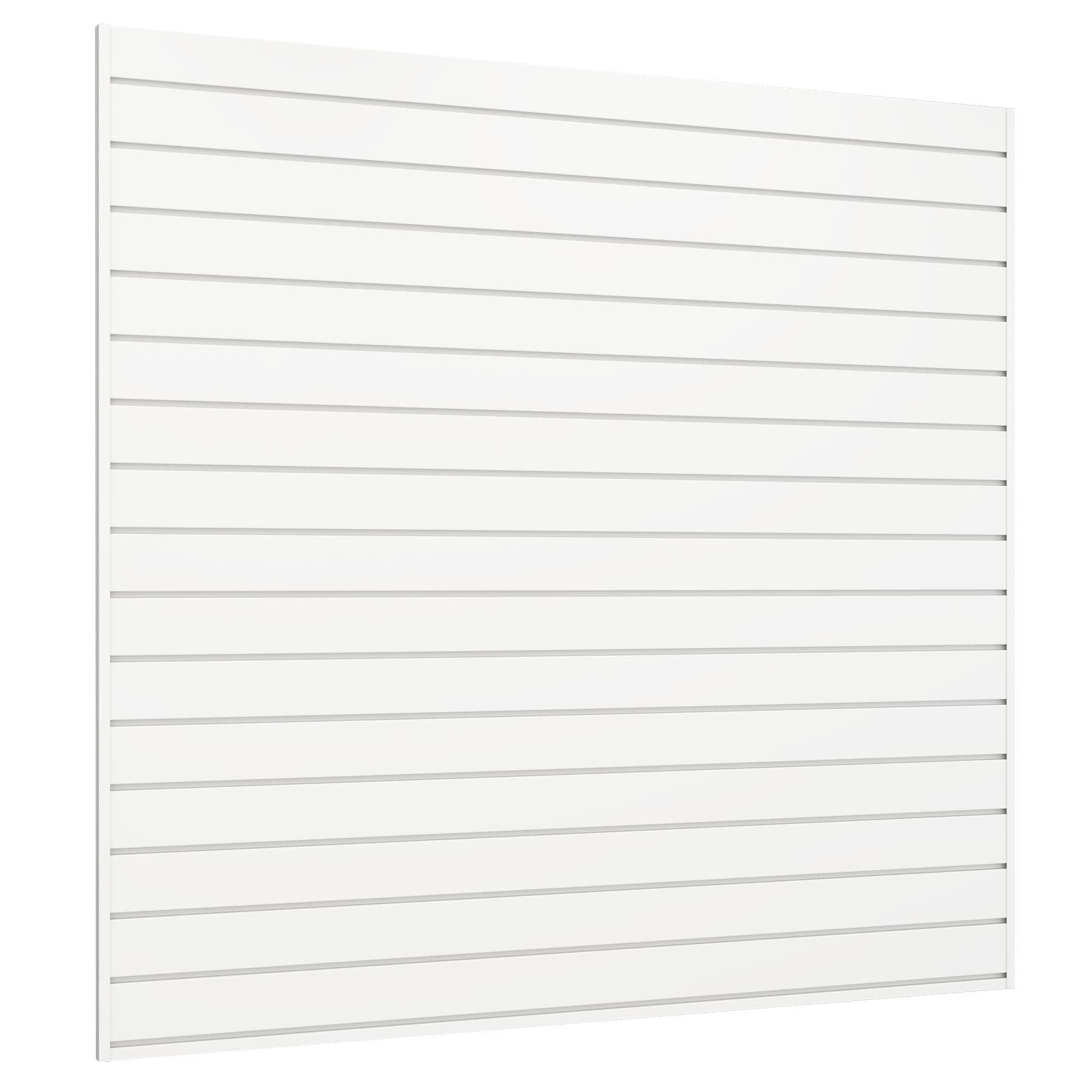 Slatwall Panel 4 FT x 4 FT, Interlocking Slat Wall Paneling, Wall Mounted PVC Slat Wall Panels, Suitable for Garage Storage, Slatwall Board, Shelves - White