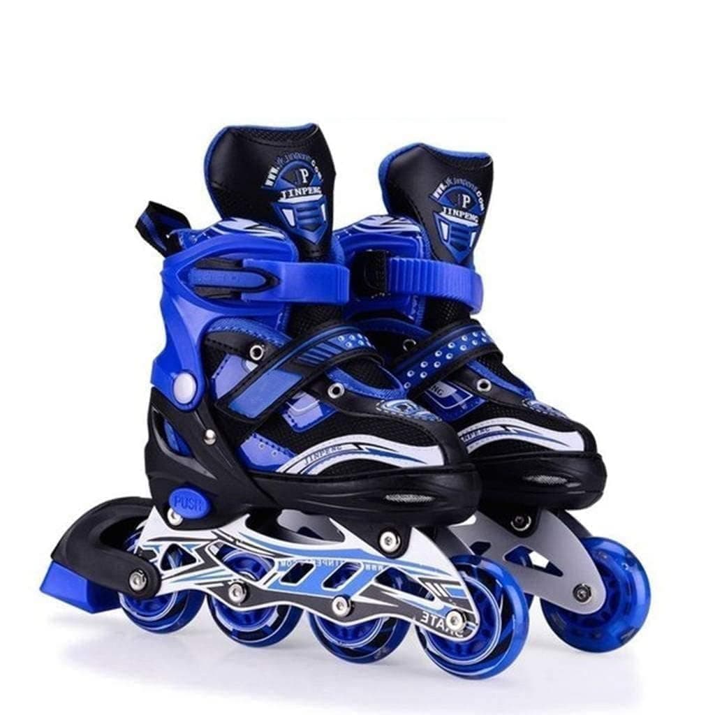 BLOOM CREATION New Inline Skates, Adjustable Inline Roller Skates for Boys Kids & Girls, 7 to 14 Years Unเsєx Outdoor Skating Shoes Roller Blades with Led Flash Lights Featuring Wheels