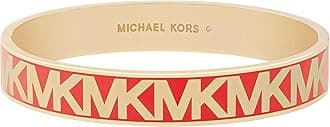 Women's Gold-Tone Brass Logo Bangle Bracelet (Model: MKJ8113710), One Size, Brass, no gemstone, One Size, Brass, no gemstone