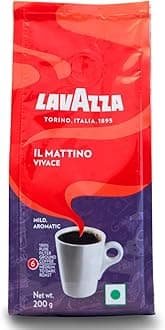 Lavazza Il Mattino Vivace |Pure Ground Coffee | Blend of Arabica & Robusta| Medium Roast | Notes of Caramel | Intensity 7 | 200g Pouch
