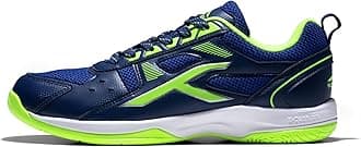 HUNDRED Raze Badminton Shoes(Non Marking)Also Perfect For Squash,Table Tennis,Volleyball,Basketball&Indoor Sports|Lightweight&Durable|X-Cushion,Active Grip Sole,Toe Assist(Navy:Lime,10Uk)Unisex-adult
