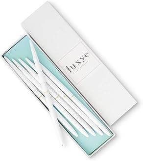 Gold Pens 6 Piece Pen Set – Luxury Ballpoint Pens in Glossy White Gift Box – Professional Thank You Gift Ideas – Gold Office Supply Gifts for Woman (White/Black Ink)