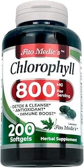 FITO MEDIC'S Lab - Chlorophyll - Pure - 800 mg per Serving- 200 Softgels - Chlorophyll Capsules -Detox Cleanse, Greens Supplements- Chlorophyll Pills - Ultra high Absorption.