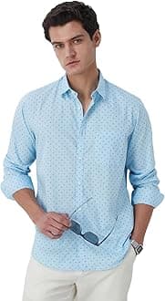 Men's Printed Slim Fit Party Branded Insignia Full Sleeve Casual Shirt Cotton