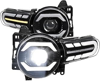 SPEC-D TUNING Black Full LED Projector Headlights w/Sequential Turn Signal and Startup Animation Compatible with 2007-2014 Toyota FJ Cruiser, Left + Right Pair Headlamp Assembly