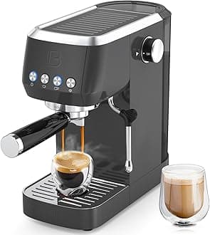 CASABREWS 3700 Essential Espresso Machine 20 Bar, Coffee Maker with Steam Milk Frother, Cappuccino & Latte Machine with 49oz Removable Water Tank, Charcoal Gray