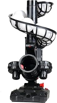 Furlihong 388BH Baseball Pitching Machine, 4 Adjustable Angles, 3 Pitch Angles, Power Bank/Battery Powered, Includes 9 Training Balls, for Beginners