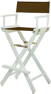 230-01/021-45 Director Chair 30" - Bar Height WhiteFrame/Brown Canvas