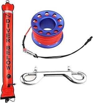 4FT Orange Diving SMB+98FT Alloy Blue Dive Reel