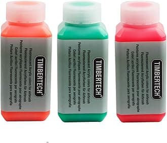 TIMBERTECHFluorescent Acrylic Paints Airbrush Colours 100 ml x 3 Model Paints Water-Based Paint Set