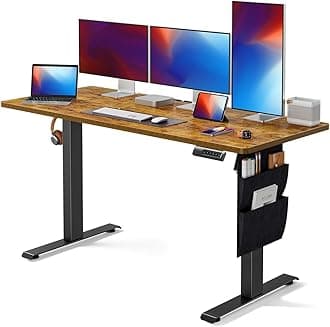 Marsail Standing Desks 55"x24" Adjustable Height Home Office Desks,Electric Standing Desk with Storage Bag,Stand up Desks for Study,Writing,Work Computer Desks 4 Memory Preset with Headphone Hook