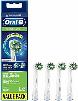 Oral-B CrossAction Toothbrush Heads Pack Of 4 Replacement Refills For Electric Rechargeable Toothbrush