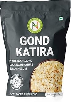 - NatureVit Pure Gond Katira 100g (Edible Almond Gum) | High Cooling Properties | Natural Tragacanth Gum Superfood | Calcium · Magnesium · Protein