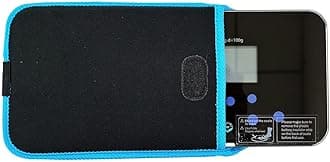 NEWLINE NY Step-on Super Mini Smallest Travel Bathroom Scale with Protection Sleeve: SBB0638SM-TW(Trendy Wave)+S002BU