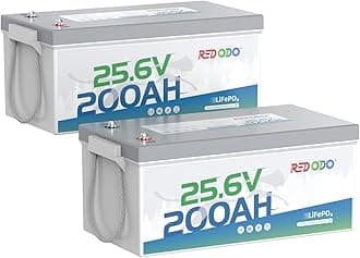 Redodo 2 Pack 24V 200Ah LiFePO4 Battery, Lithium Group 8D Battery with 200A BMS, Max. 5120Wh Energy, 4000+ Cycles & 10 Years Lifetime, Solar System Back Up Power, RV, Trolling Motor