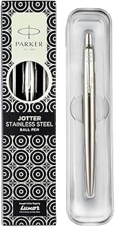 Parker Moments Jotter Steel Chrome Trim Ball Pen (Silver)