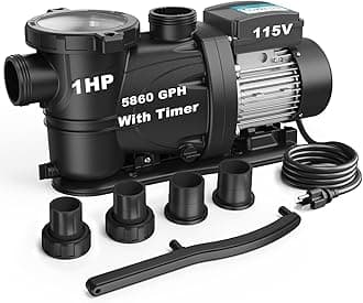 In/Above Ground Pool Pump Self Primming High Flow,Black