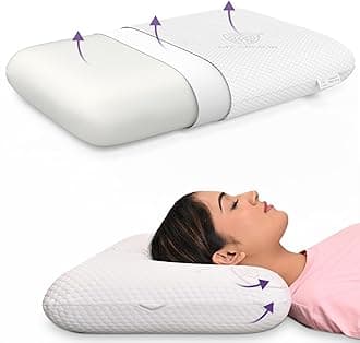 MY ARMOR Memory Foam Pillow | 2 Years Warranty |Queen Size Orthopedic Pillows for Neck Pain Relief - 4.5 Inch Thick, with Removable Washable Cover - Pack of 1