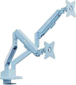 Pixio PS1D Wave Blue Dual Monitor Arm Stand Desk Mount - Fits up to 32 inches Monitors and up to 19.8lbs. VESA Compatibility and Integrated Cable Management