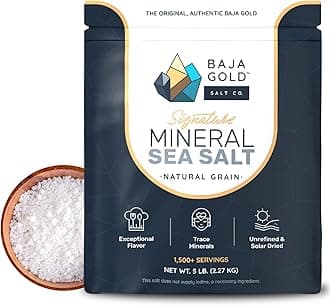 Signature Mineral Sea Salt - Recommended by Gary Brecka - Organic Natural Grain Salt for Cooking & Baking | Low Sodium, Authentic Baja Salt | Ideal for All Culinary Creations | 5 lb. Resealable Bag, 1,500+ Servings