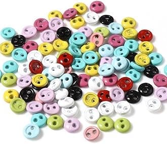 50Pcs/Pack 3/4/5mm Mini Buttons for DIY Doll Clothes Round Candy Color 2 Holes Card Making Scrapbooking Buttons Sewing Accessories(5mm,Multicolor)