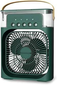 Water Mist Spray Fan, High Grade White Water Cooled Fan Portable for Tabletop | Desktop Humidifier Cooler Fan Mini Air Conditioner Portable Air Cooler Spray Water Mist Fan (Green)