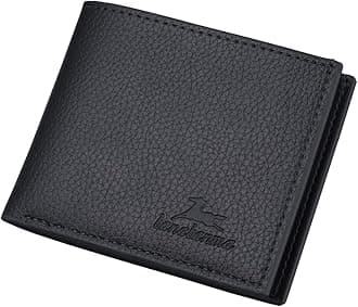 Slim Wallet for Men with Money Clip, Minimalist Zipper, Bifold Mens Wallets Credit Card Holder, PU Leather Men's Coin Purse, Carteras Para Hombres (Black) WANFORD-0002