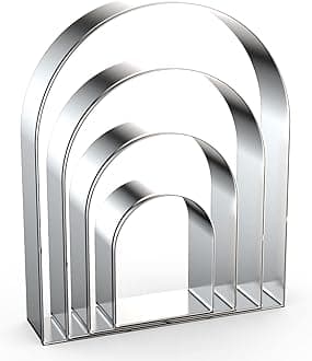 Arch Cookie Cutter Set Large - 5 Inch, 4 Inch, 3 Inch, 2 Inch - Arched Door Geometric Frame Plaque Cookie Cutters Shapes Molds - Stainless Steel