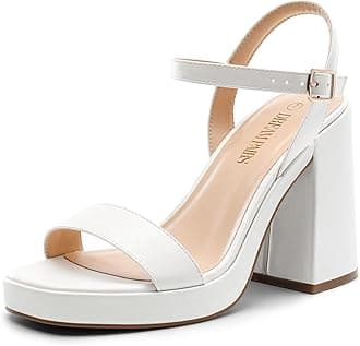 Heels for Women Block Chunky Platform High Heels Open Toe Fashion Wedding Party Evening Prom Dance Ankle Strap Dress Pump Sandals Shoes