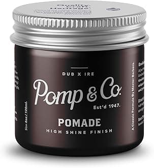 Pomp & Co High Shine Pomade, Mens Styling Pomade For A medium Strong Hold With A Wetlook Finish, Water Based Pomade 120ml