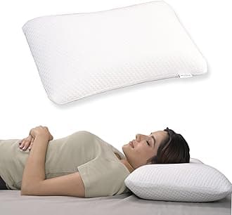 ZAIKO Memory-Foam-Pillow-Orthopedic-Pillow-for-Neck-Pain-Cervical-Contour-Memory-Foam-Pillow-Orthopedic-Pillow-for-Neck-Pain-Orthopedic-Contour-Pillow-Support-Curve-Grey-White(22 * 15 * 4.5)