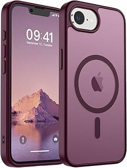 SUPFINE Magnetic for iPhone 16e Case 2025 (Compatible with MagSafe)(Military Grade Drop Protection) Slim Translucent Matte Shockproof with Anti-Fingerprint Phone Case,Wine Red