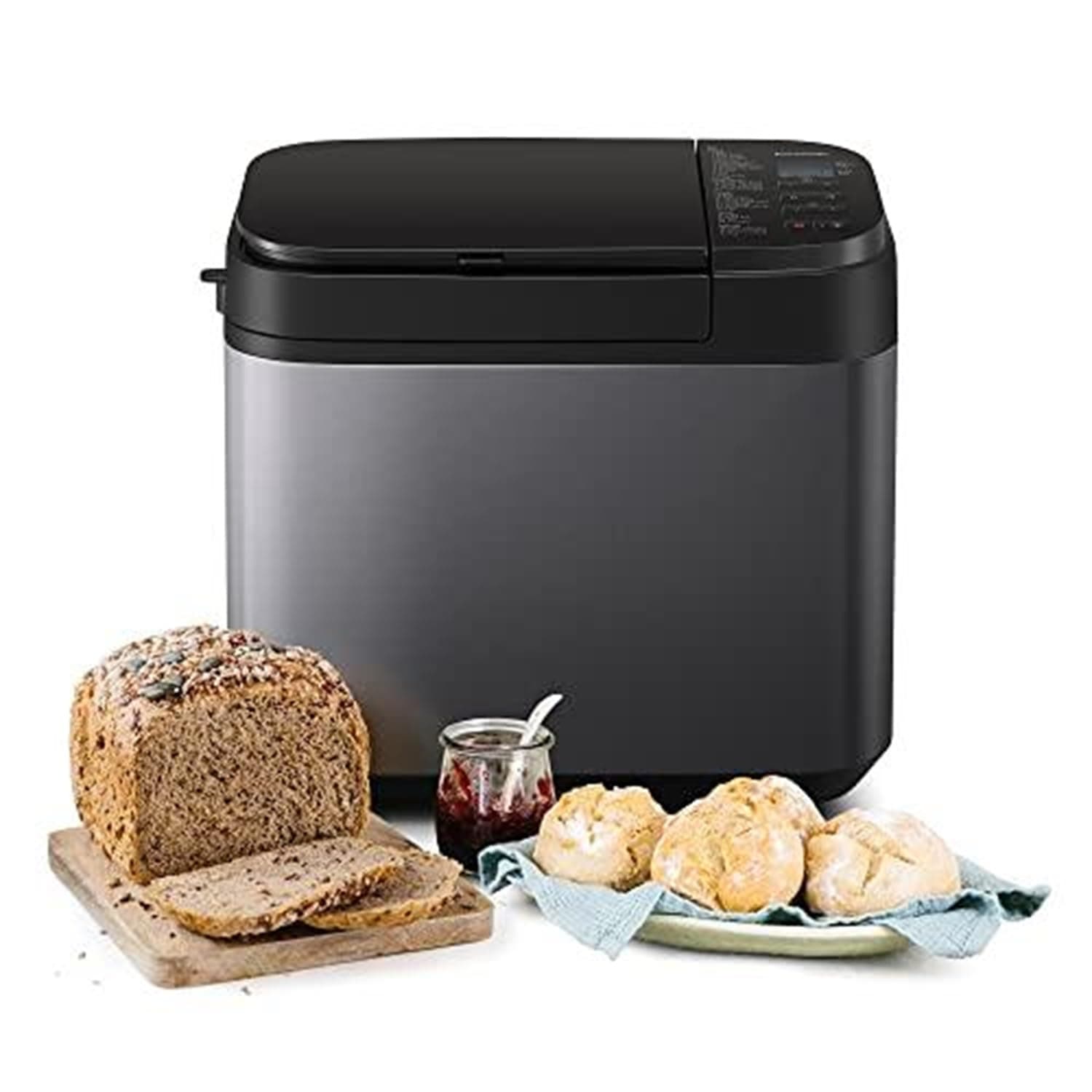 SD-YR2540 Fully Automatic Bread maker, with Yeast/Raisin & Nuts Dispenser, 32 Programmes, 4 Gluten-Free Mode, Dual Temperature Sensors, 13 Hours Digital Timer, Stainless